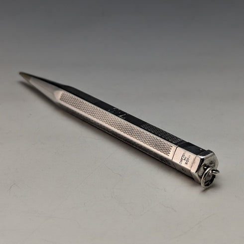 1964 British Vintage Yard O Red Hexagon Sterling Silver Propelled Mini Pencil